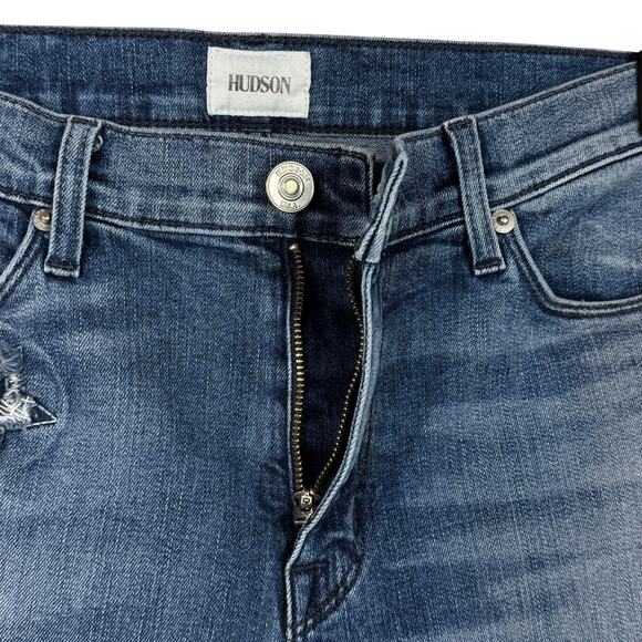 Hudson SZ 30 Nico Ankle Skinny Jeans Mid-Rise Stars Stretch Zip-Fly Pockets Blue - Picture 6 of 10